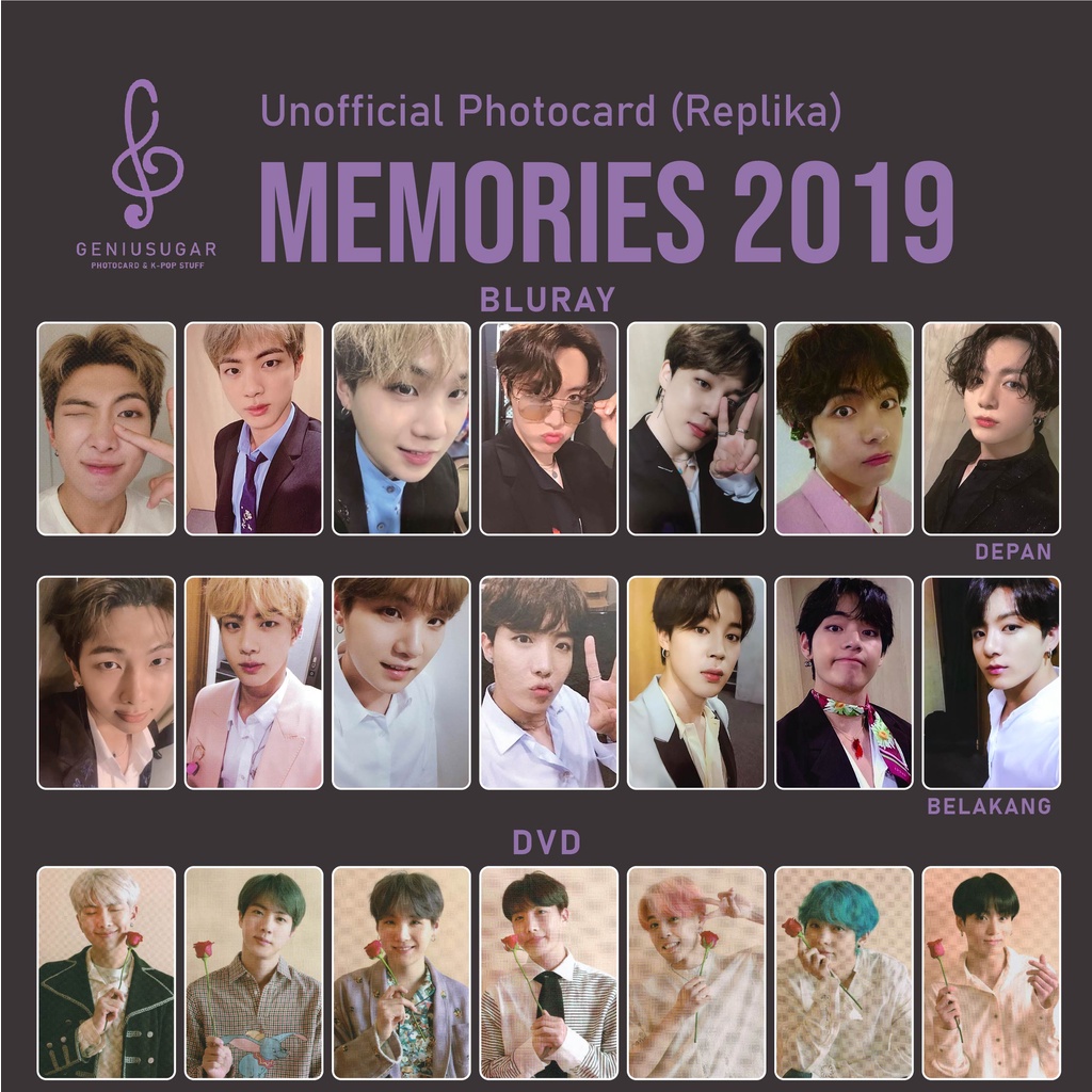 [REPLIKA BTS] PHOTOCARD MEMORIES 2019 BLURAY DVD UNOFFICIAL