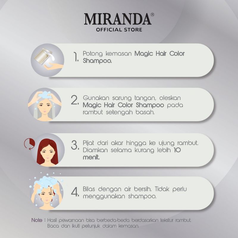 MIRANDA Magic Hair Color Shampoo 30 mL | Natural Black &amp; Brown