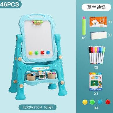 

Papan Tulis Anak/Kids writing Whiteboard Erasable with 360 degree flip - Biru Muda