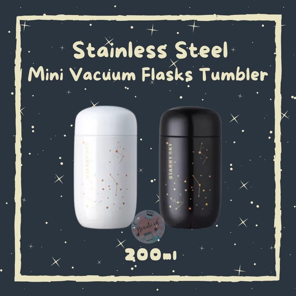 Botol Minum Air Panas Thermos Termos Mini Gelas Tumbler Star Kopi Teh Susu Unik Korean Aestethic Gift Bottle Stylish Stainless Steel Mug Vacuum Flasks - 200ml