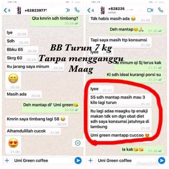 

Umi green coffee