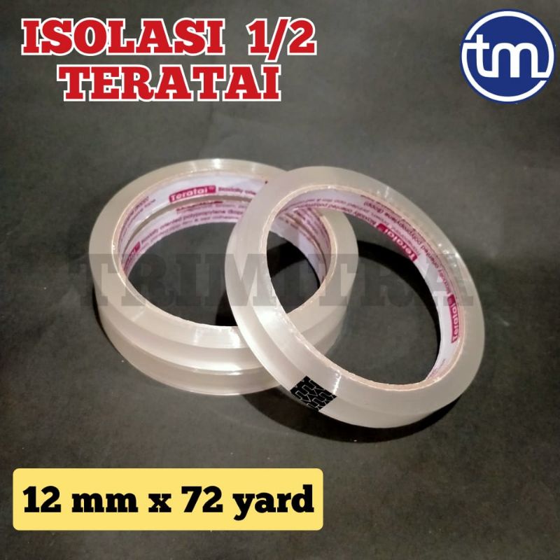 

Isolasi Lakban Teratai Bening Transparan Opp Tape 1/2 inch 72 yard