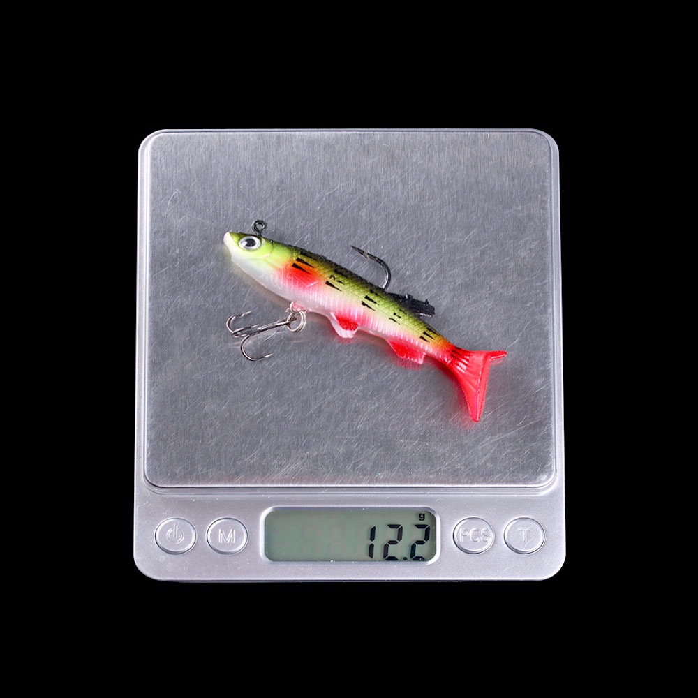 Hengjia 3pcs / Set Soft Lure Umpan Pancing Kail Bentuk Cacing Mata 3D Bahan Plastik Lembut 8cm/14g Fish Bait Alat Pancing Ikan