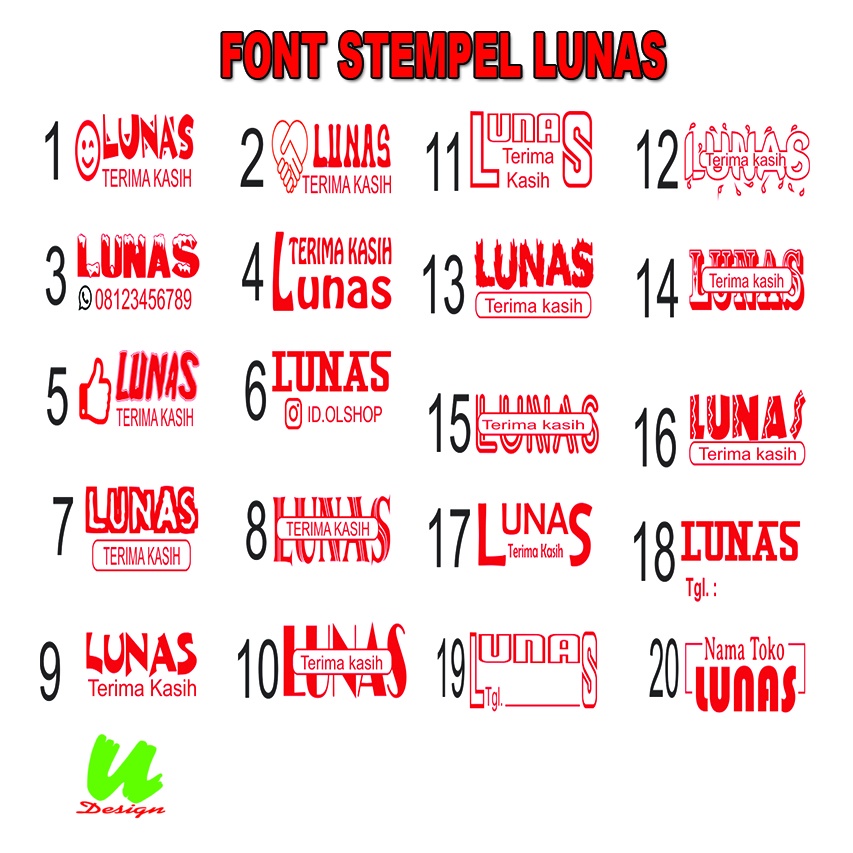 

Stempel Lunas Bisa Custom Free Desain