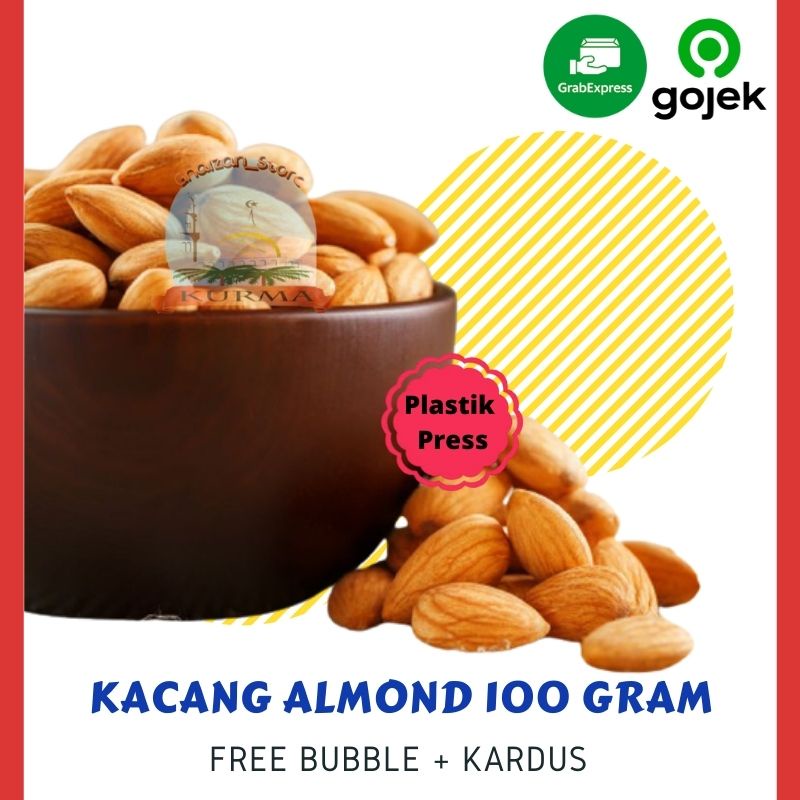 

Kacang Almond 100 gr / Almond / Kacang Almond Panggang / Oleh Oleh Haji dan Umroh