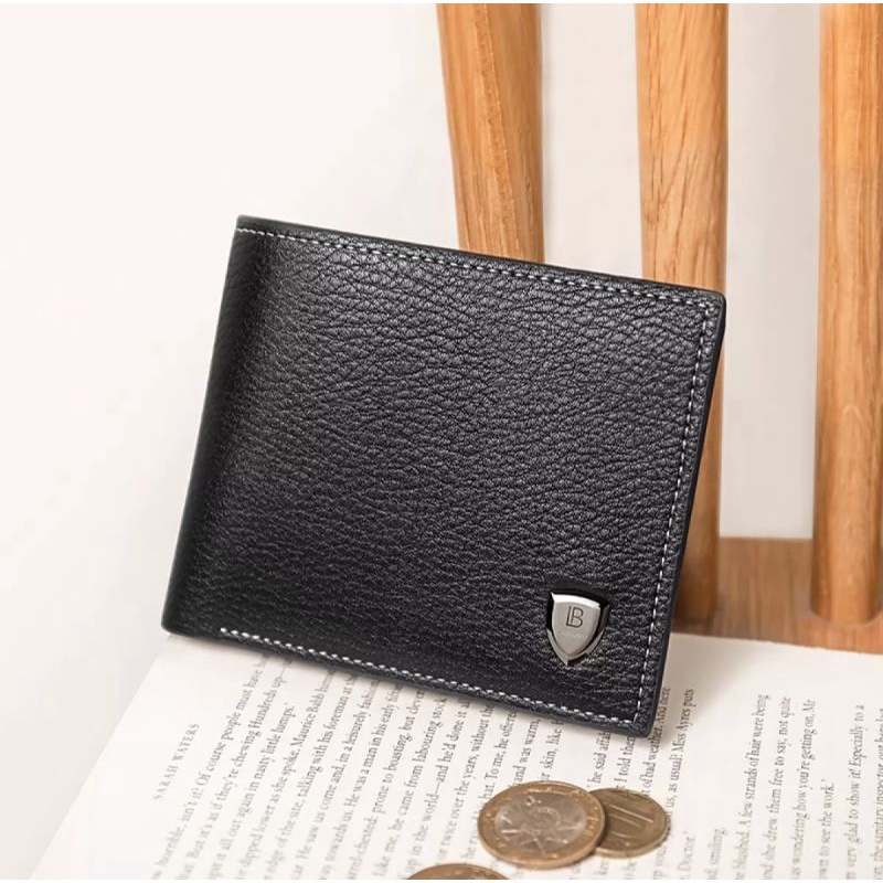 Bostanten Dompet pria lipat dua kulit pu koin seleting keren-7