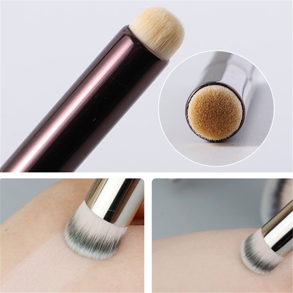 Brush Makeup Portable Multifungsi Kepala Bulat Untuk Concealer Smudge Lipstick