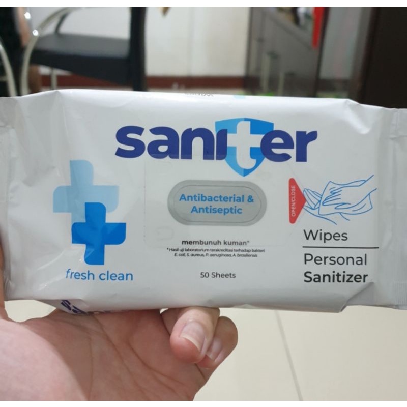 Saniter Tissue Wipes Antibacterial Antiseptik - Tissue Basah Antibakteri dan antiseptik