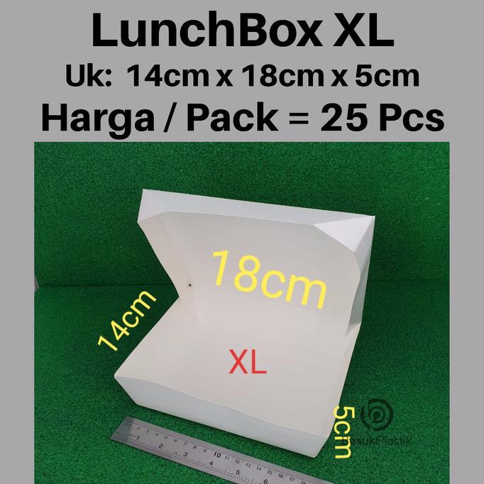*$*$*$*$] Paper LunchBox XL Polos Food Grade Laminate, Box Nasi Kertas, Dus Nasi