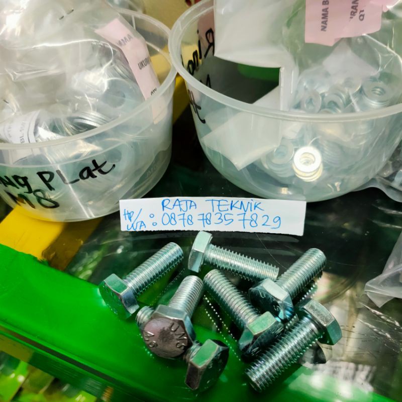 Baut M10 x 30mm Galvanis Kualitas Bagus