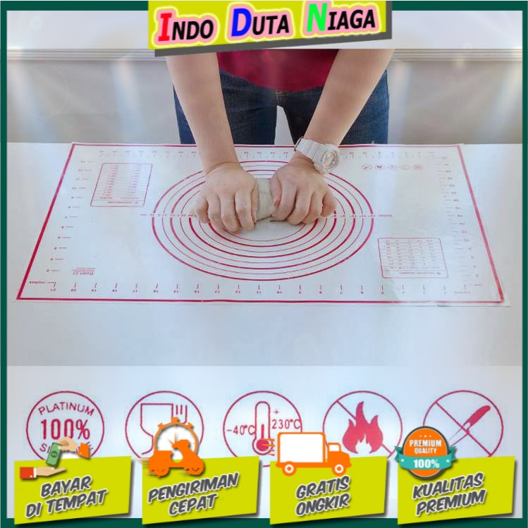 One Two Cups Silicone Mat Alas Adonan Pizza Martabak 40x60CM - JJ63112