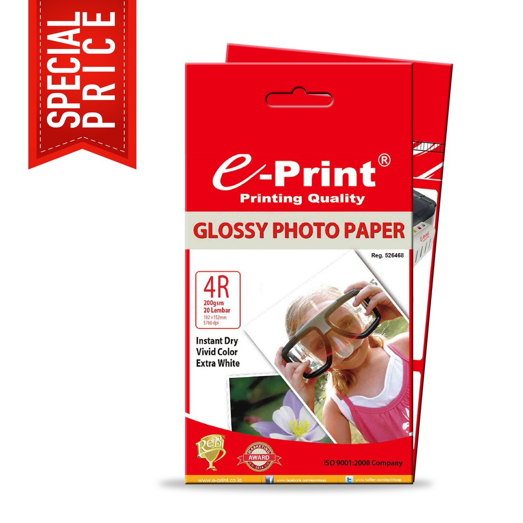 

Glossy Photo Paper 4R Bundling isi 10 Pcs