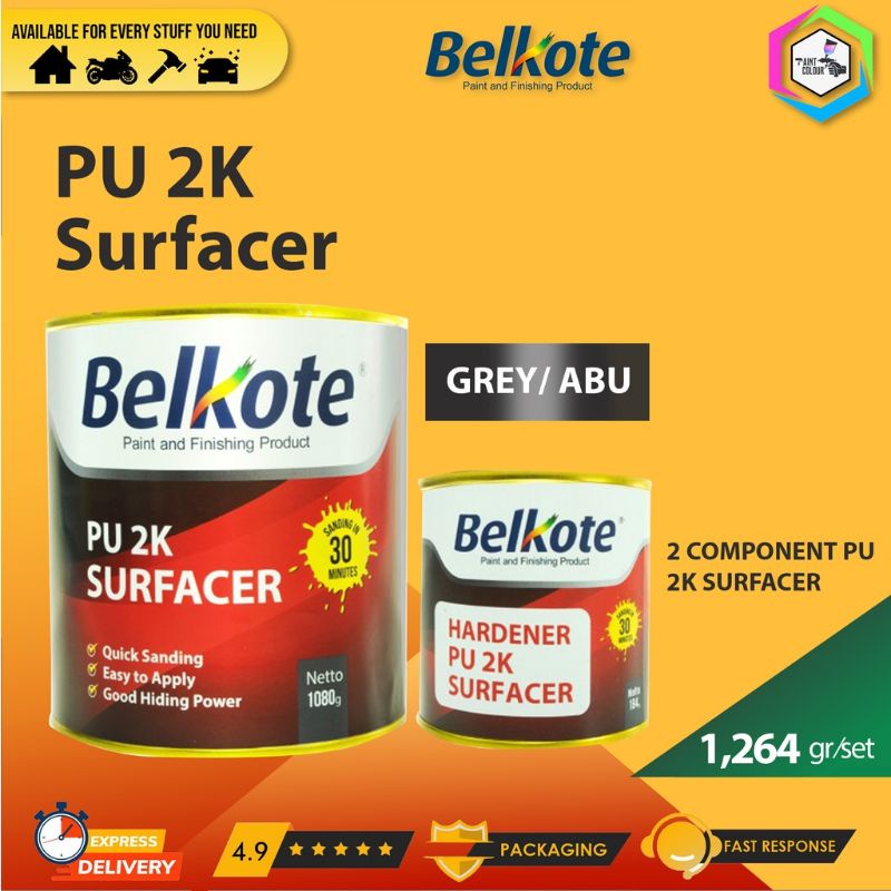 CAT BELKOTE  EPOXY PRIMER SURFACER PU - ABU ABU (2 KOMPONEN) - 1 KG