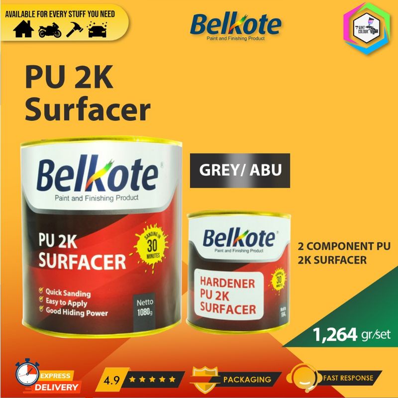 CAT BELKOTE  EPOXY PRIMER SURFACER PU - ABU ABU (2 KOMPONEN) - 1 KG