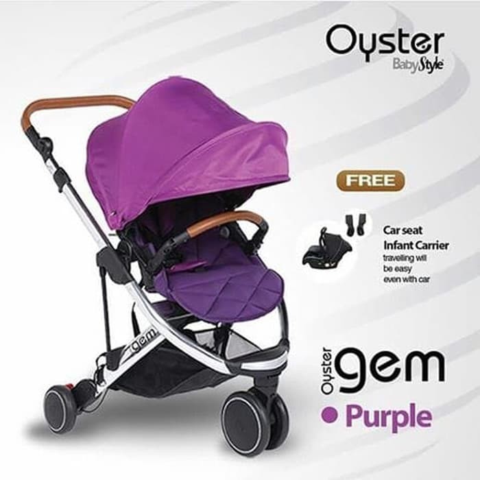 purple stroller and carseat