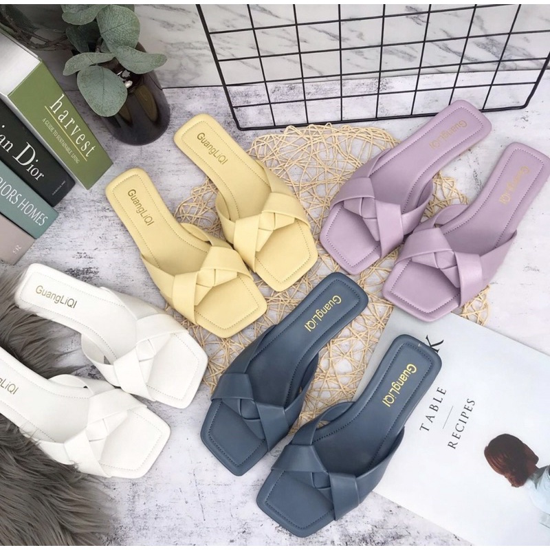 sendalflat C668 sepatu sendal wanita import realpict