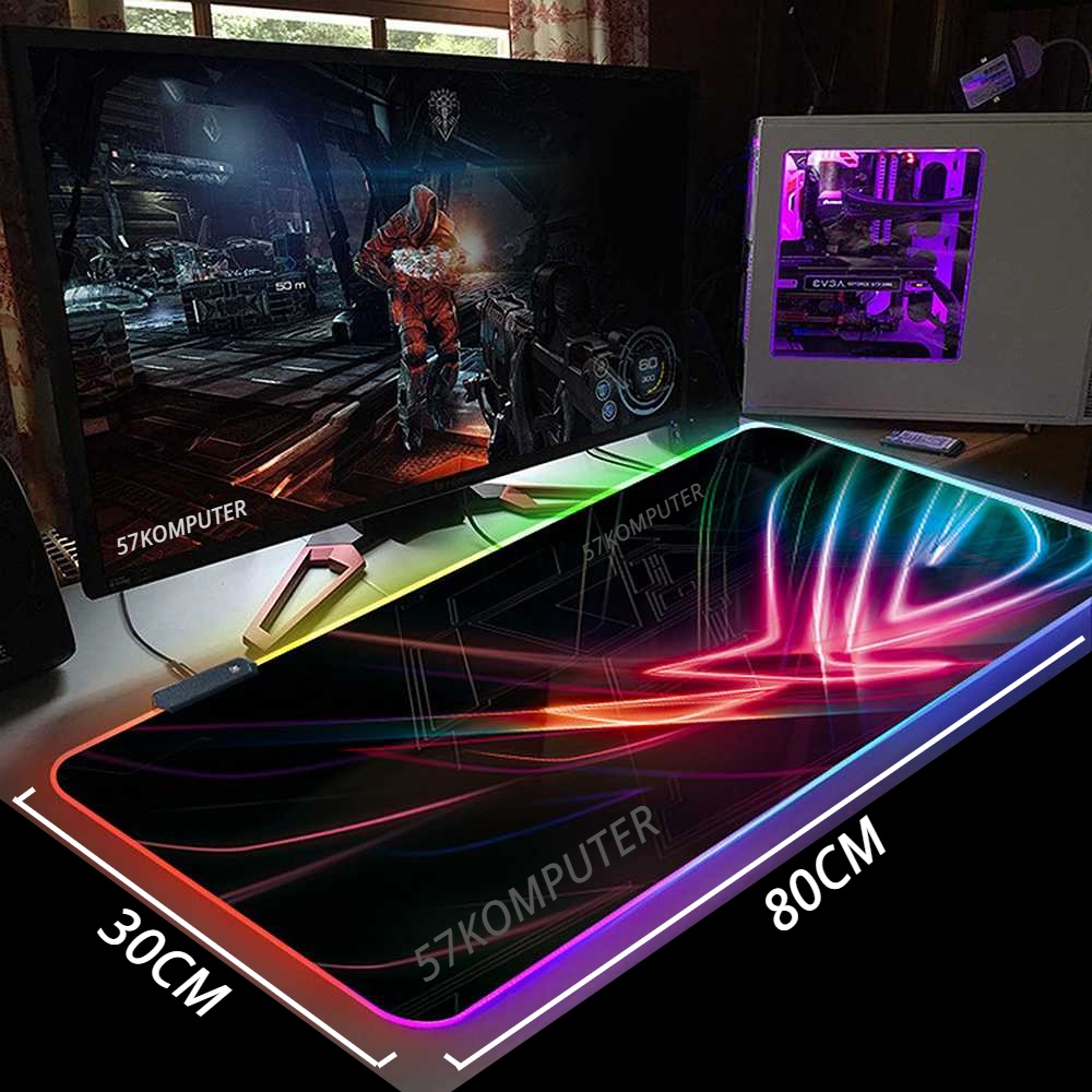 New Mairuige Mouse Pad Gaming Illuminated LED RGB Motif LOGO ASUS GAMING ROG 800x300mm Ultra Smooth