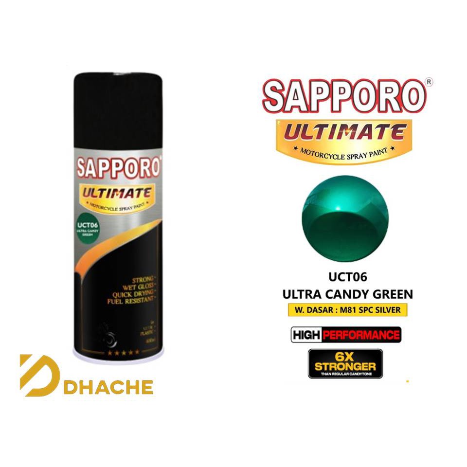 Cat Semprot Sapporo Ultimate UCT06 Ultra Candy Green/ Sapporo Spray/Kendi Hijau