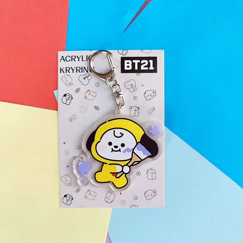 Gantungan Kunci Akrilik KPOP TATA COOKY CHIMMY KOAY SHOOKY MANG RJ Cute Keyring In Stock New Arrival