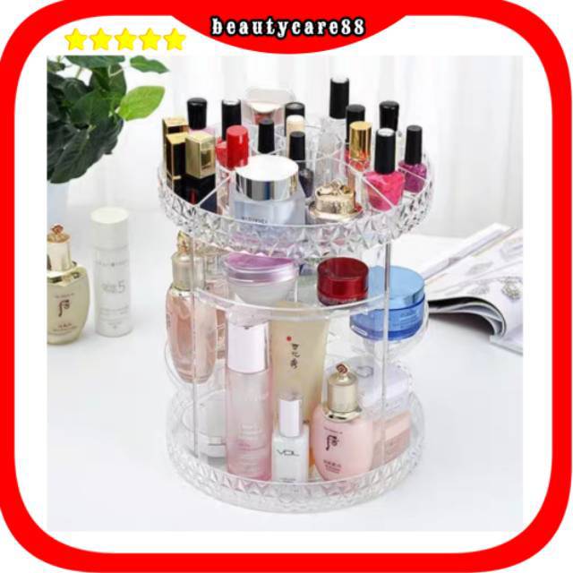  Rak  Acrylic Kosmetik  Make Up Putar  360  derajat Cek 