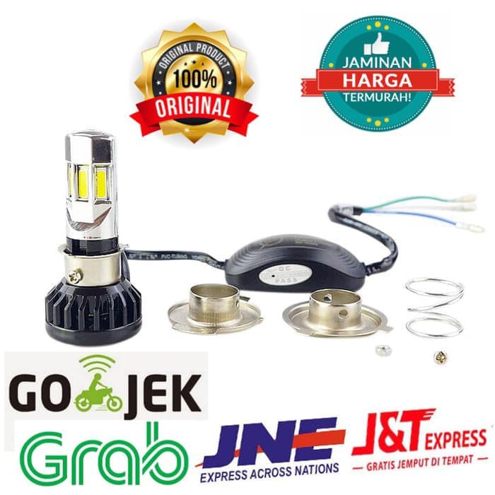 RTD Lampu HEADLIGHT LED Motor 6 sisi M02E AC/DC WARM WHITE & ICE BLUE - Biru Muda