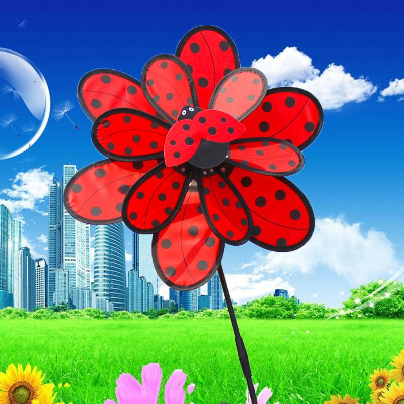 Mary Mainan Anak Double Layer Beetle Windmill Wind Spinner Kincir Rumah Taman Halaman Dekorasi Outdoor