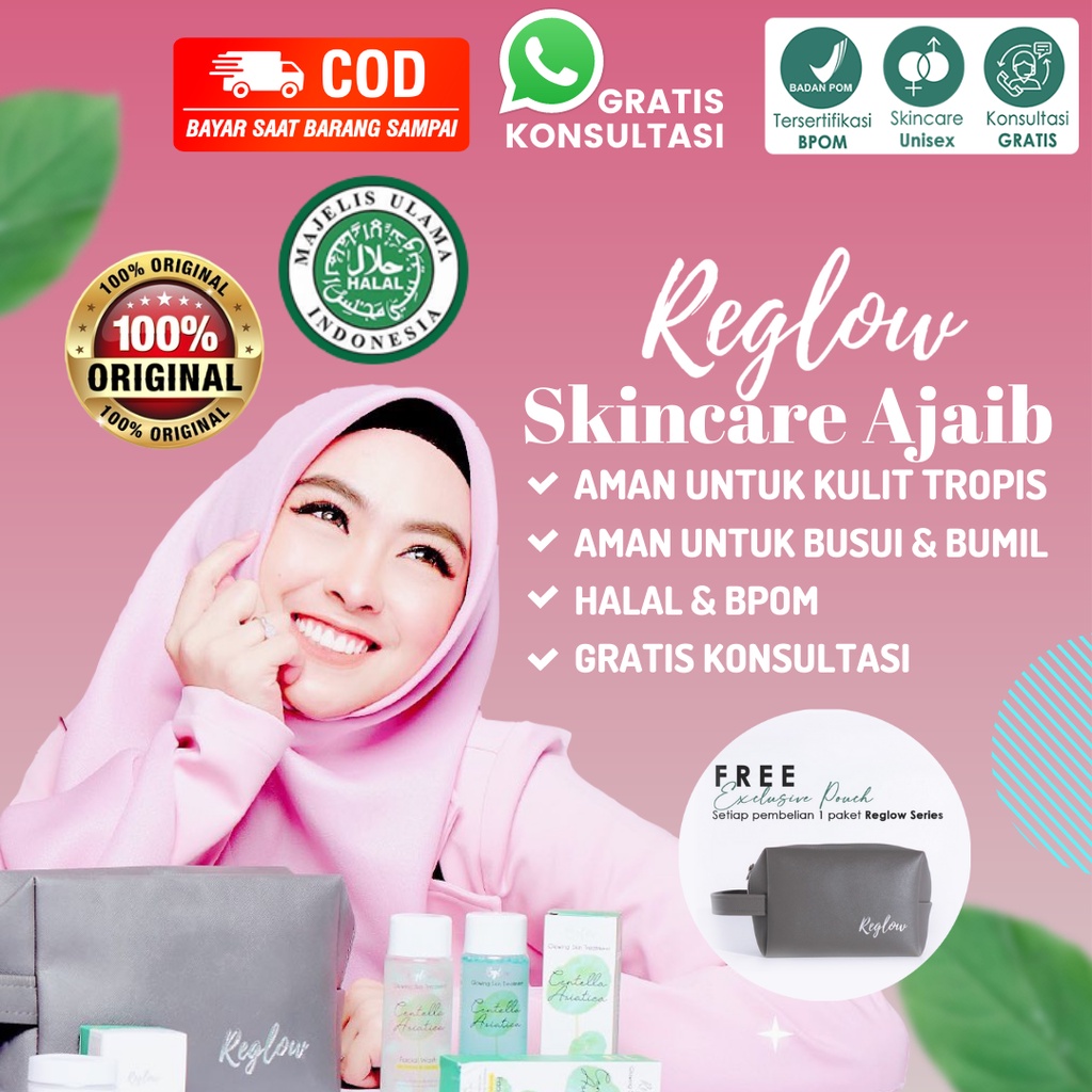 Reglow Skincare Whitening Treatment Anti Acne & Aging BPOM Halal [ FREE POUCH ]