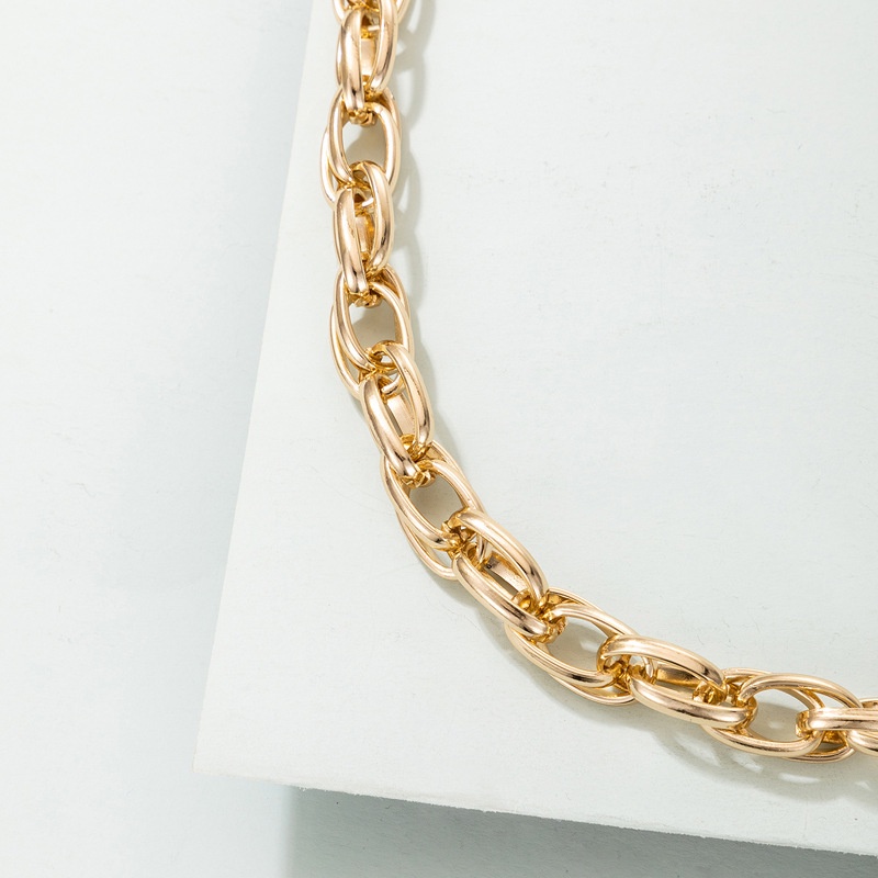 Kalung Rantai Klavikula Bahan Logam Alloy Gaya Hip hop Bentuk Geometris