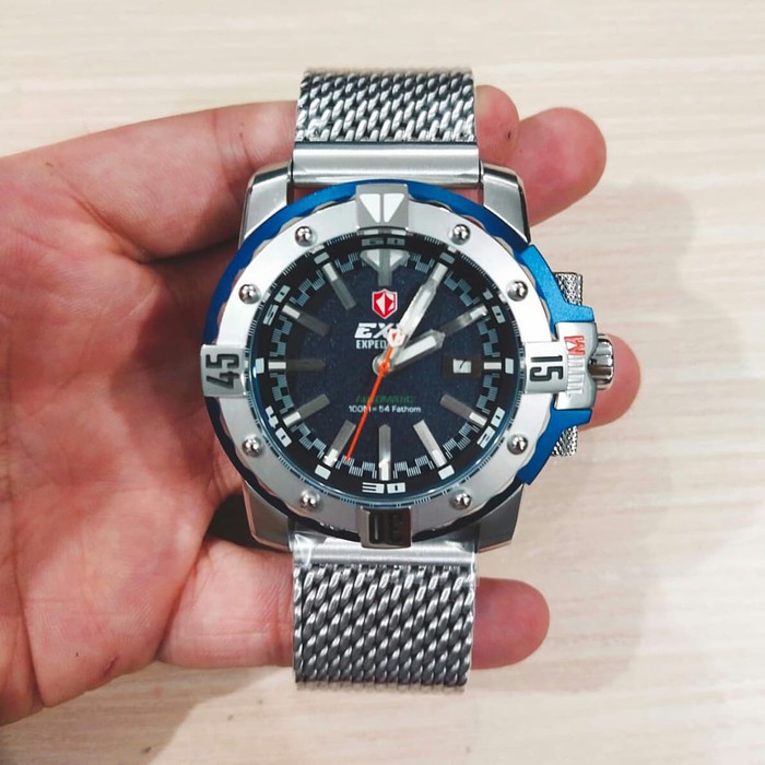 JAM EXPEDITION EXP 302 MABSSBU SILVER BLUE JAM PRIA ORIGINAL ORI