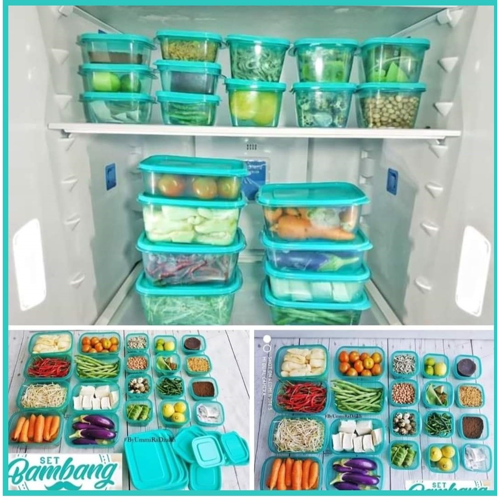toples kulkas set/ Toples Bumbu Dapur Technoplast Bambang 1 set Jumbo Food Container set 14 Pcs