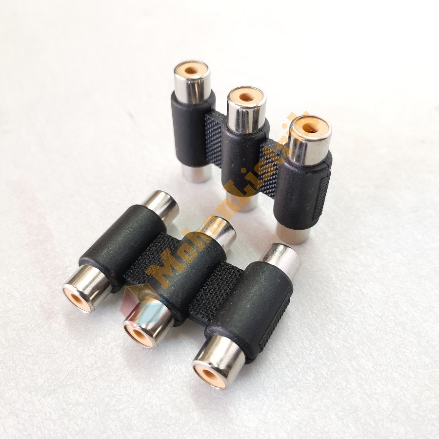 Jack Sambungan RCA 3 Port / Konektor Cover RCA 3 Way 3-3