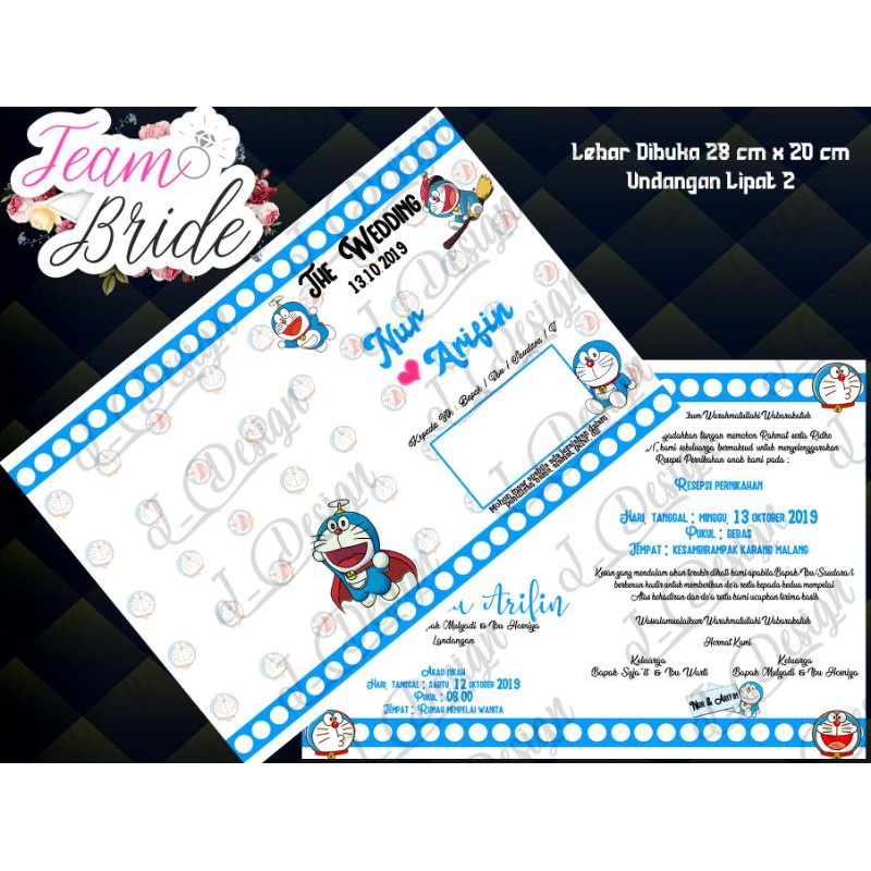 Undangan pernikahan murah karakter doraemon 3
