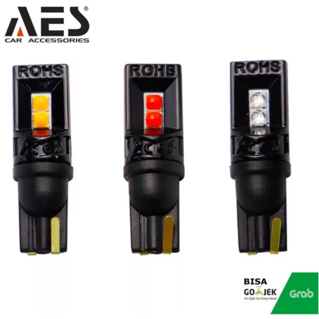 LAMPU LED T10 PREMIUM 4 LED MERK AES LAMPU COLOK V2649