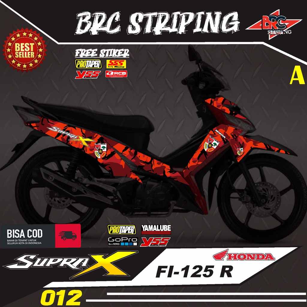 Jual Stiker Striping Supra X 125 Fi Sticker Supra X 125 Fi List