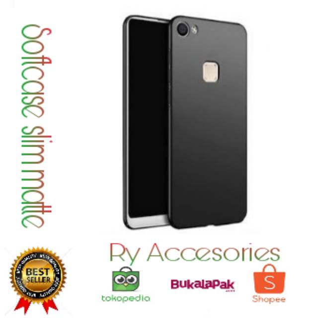 Softcase slim black matte vivo v7 plus / silikon slim matte vivo v7 plus