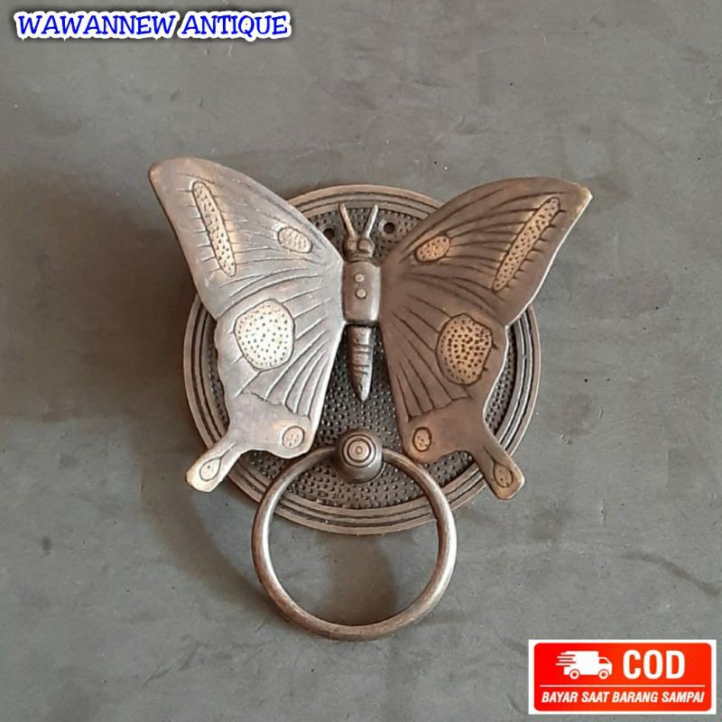 Door Knocker / Ketukan Pintu Rumah Pagar Kuningan Antik Murah Motif Kupu-kupu