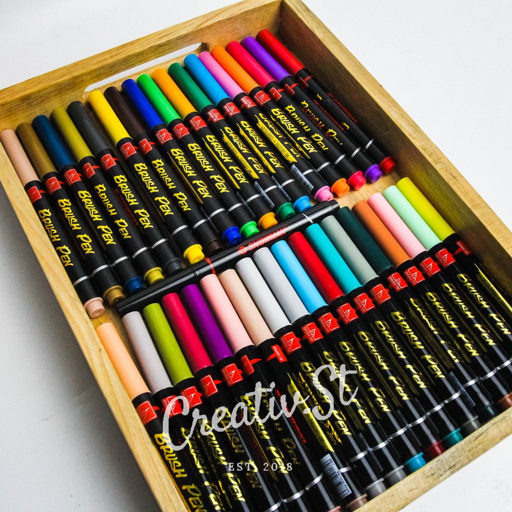 SNOWMAN Brush Pen Brushpen Spidol Kaligrafifull Set 36 Warna Bm-1