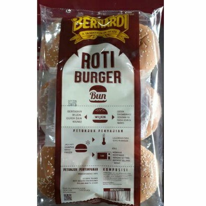 

BERNARDI TRADITION BURGER BUN (tabur wijen) roti burger isi 6