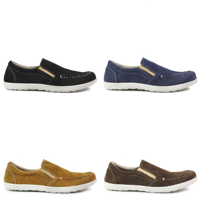 [bisa cod]sepatu pria kickers slop askos suede formal murah sepatu casual slip on santai