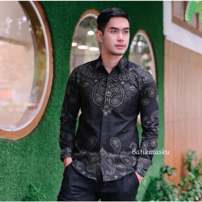 KANIGARA Baju Batik Pria Lengan Panjang Slim Fit Full Furing Premium Modern Casual Kemeja Formal Acara Wisuda Kondangan Tunangan Lamaran Katun Prima Halus adem Asli Original Sragenan Solo Terbaru Terlaris Pns Korpri Sekolah Kuliah Kerja Kantor