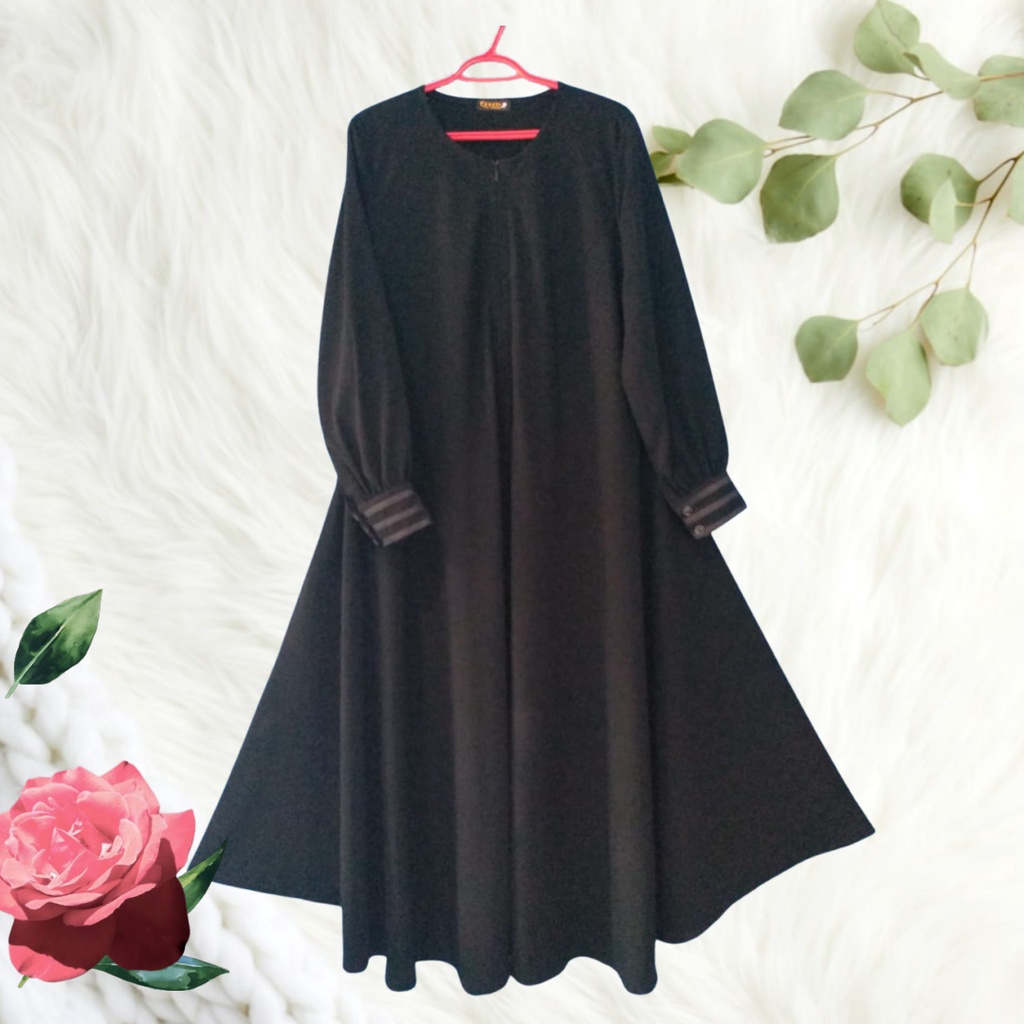 Jubah Akhwat Besar Polos Non Bordir Tangan Manset