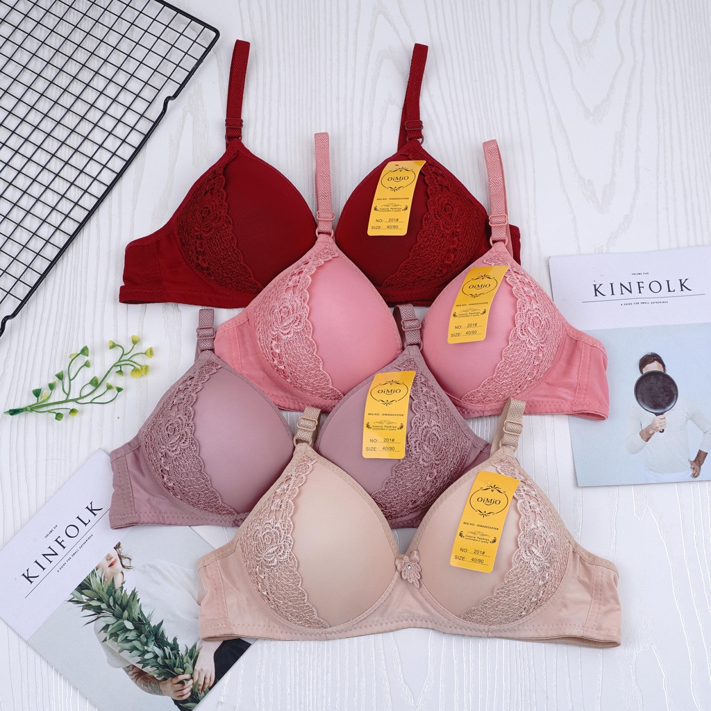 VS - BRA Wanita BH Motif Halus Premium / BH Wanita OIMIO Tanpa Kawat Busa Tebal Kualitas Premium AA931