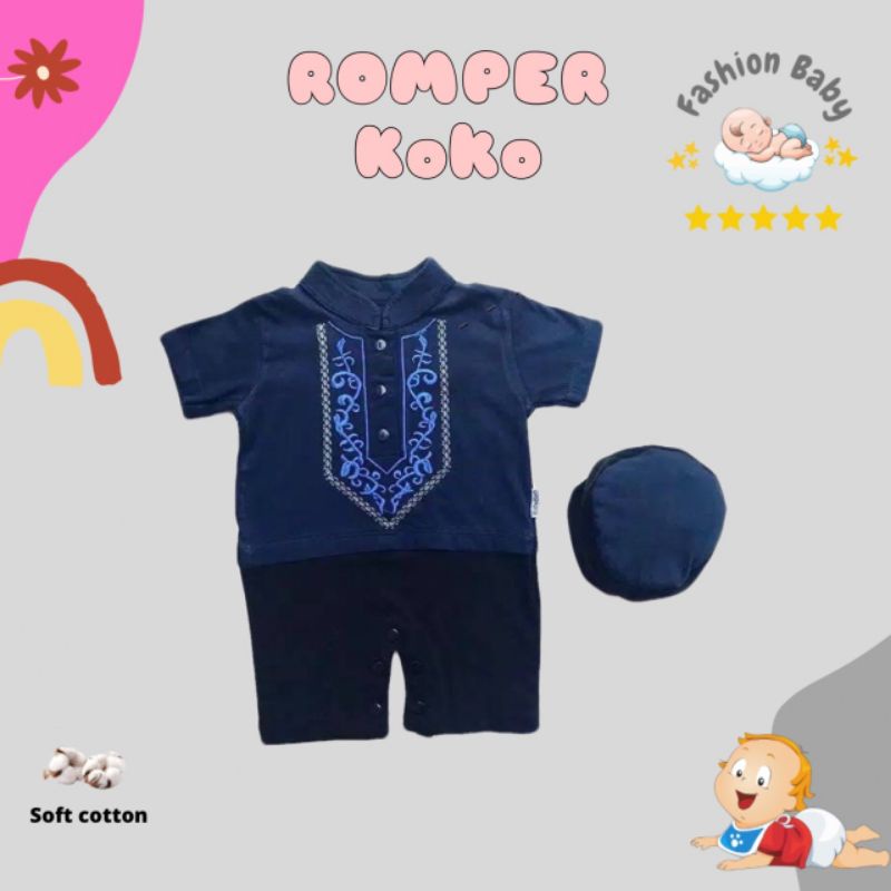 Romper KoKo Bordir 0-12 Bulan Bahan katun lembut...