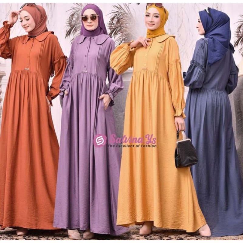 Gamis salvina kerah Cipir terbaru
