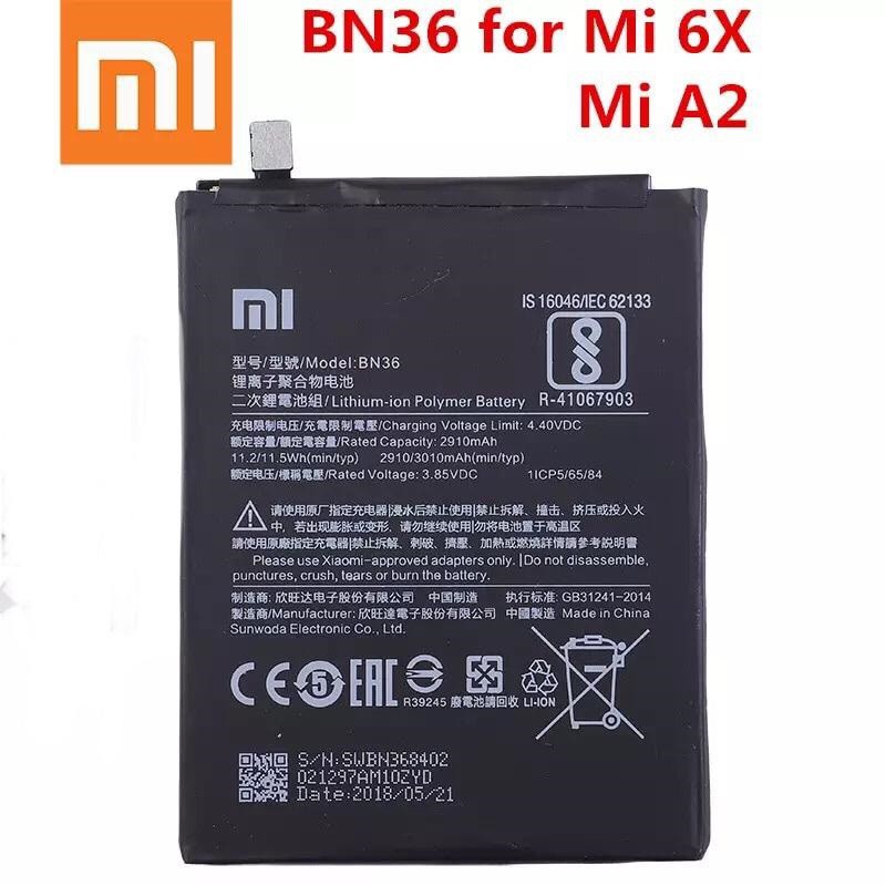 Battery Xiaomi BN-36 ORI / Baterai Xiaomi A2 Mi6X / BN36