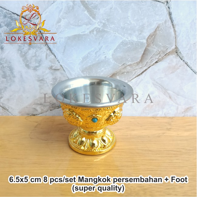 Mangkok Persembahan Altar Puja + Foot (Super Quality) 8pcs/set 6.5x5cm