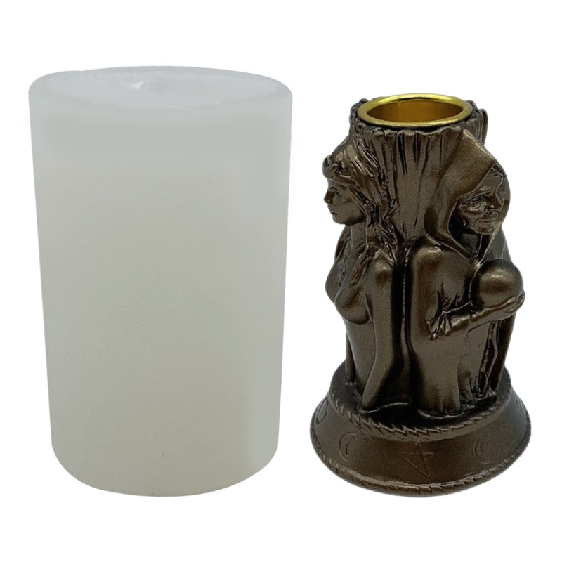 SIY  DIY Witch Goddess Candle Holder Epoxy Resin Mold Concrete Plaster Silicone Mould