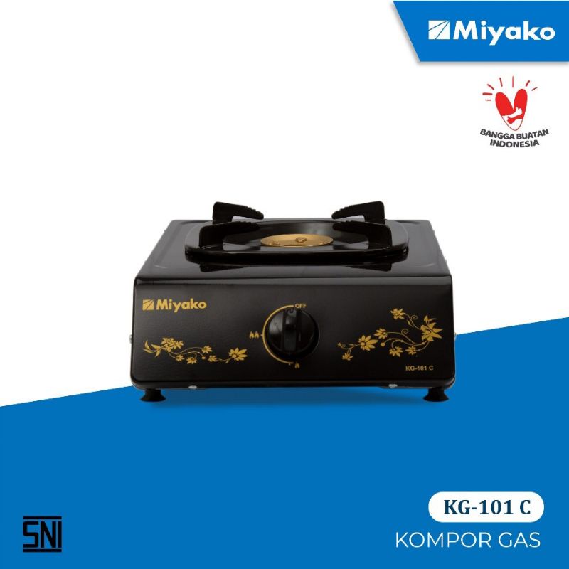 Kompor Gas MIYAKO KG-101C(1Tungku&Burner Kuningan&Bergaransi)
