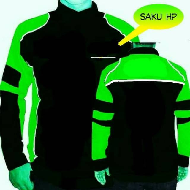Jaket polos hitam driver ojol