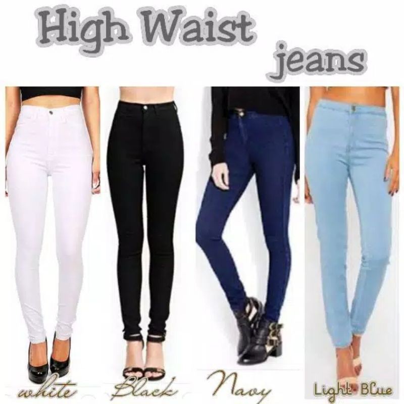 Highwaist Jeans Jumbo Wanita Polos Soft Jeans Premium Big Size 27-42